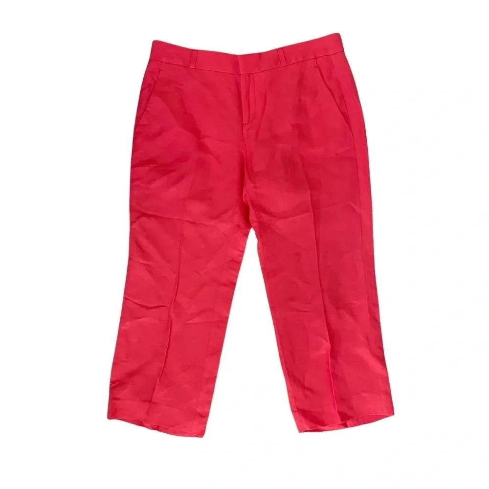 Banana Republic Petite Vibrant Pink Cropped Pants, Size 4P - Picture 2 of 6